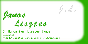 janos lisztes business card